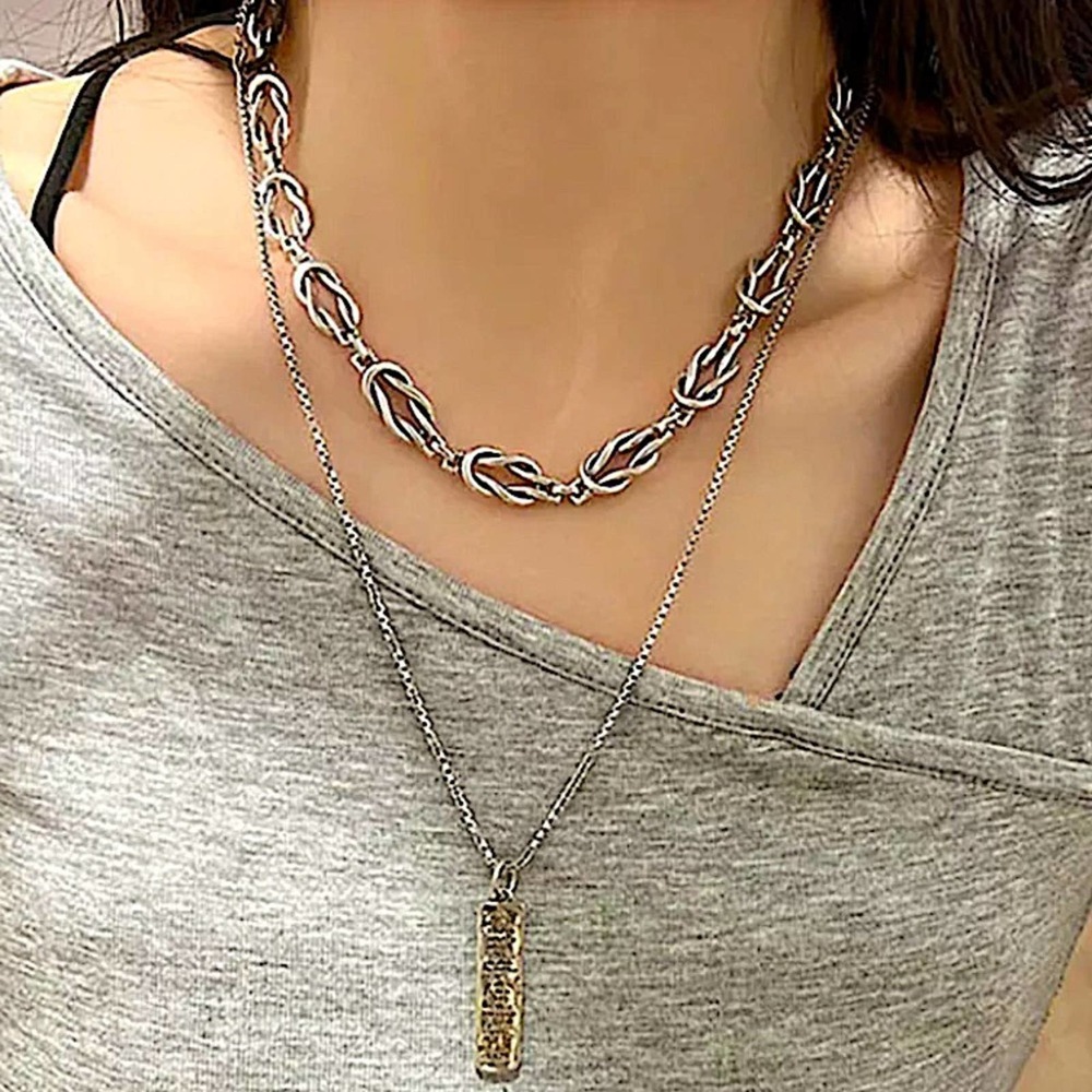 Punk Vintage Sterling Silver Necklace - Picture 2 of 4